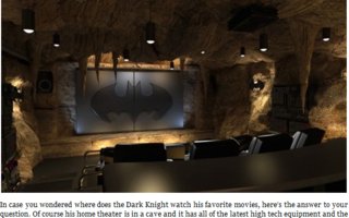 Bat cave home theater | In case you wondered where does the Dark Knight watch Kung Fu Panda, here’s the answer to your question.