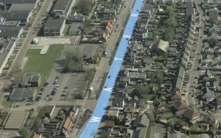 The Blue Road by Henk Hofstra | Dutch artist Henk Hofstra created this amazing project in 2007. Blue Road is 1000 meters long and 8 meters wide. It was created to form an urban river and recreate the path of a waterway that used to be where the road currently runs.
