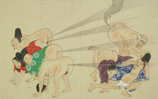 Pierusota! | Näin Euroopan-suhteita kuvattiin Japanissa.Satoja vuosia vanhassa taidekäärössä käydään sotaa taifuunimaisilla töräyksillä.