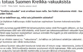 Kova totuus Suomen Kreikka-vakuuksista | Ei se Soini ihan turha jätkä sit ollutkaan.