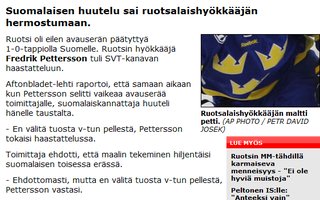 Ruotsalaistähti haukkui suomalaiskannattajaa | Pettersson ei onnistunut maalinteossa...