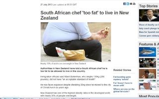 Mieheltä evätty työviisumi ylipainon takia Uudessa-Seelannissa. | Pitääkö tässä itkeä vaiko nauraa?
