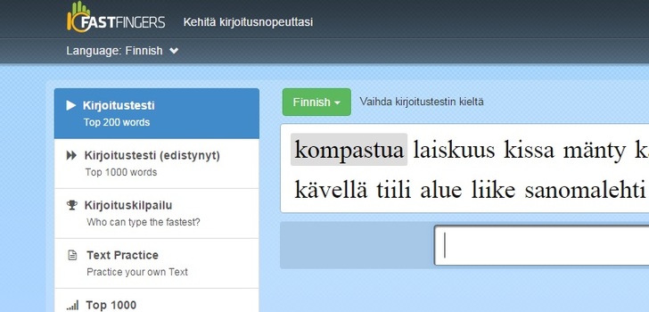 10fastfingers | Kuinka nopeasti kirjoitat?
