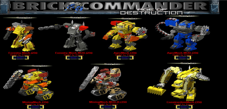 Brick Commander | Paljon mm. Battletech aiheisia Lego-malleja
